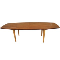 Unique Walnut and Birch Modern Coffee Table by Abel Sorenson for Knoll