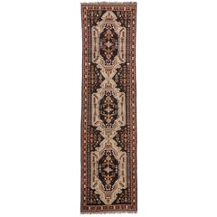 Vintage Afghani Hallway Runner with Tribal Vibes and Mid-Century Modern Style