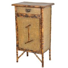 Late 19th Century English Faux Bamboo Music Stand with One Door / One Drawer