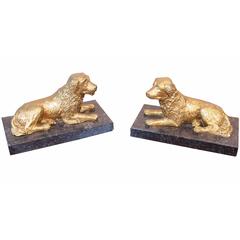 Antique 19th Century Ormolu Pair of Spaniels