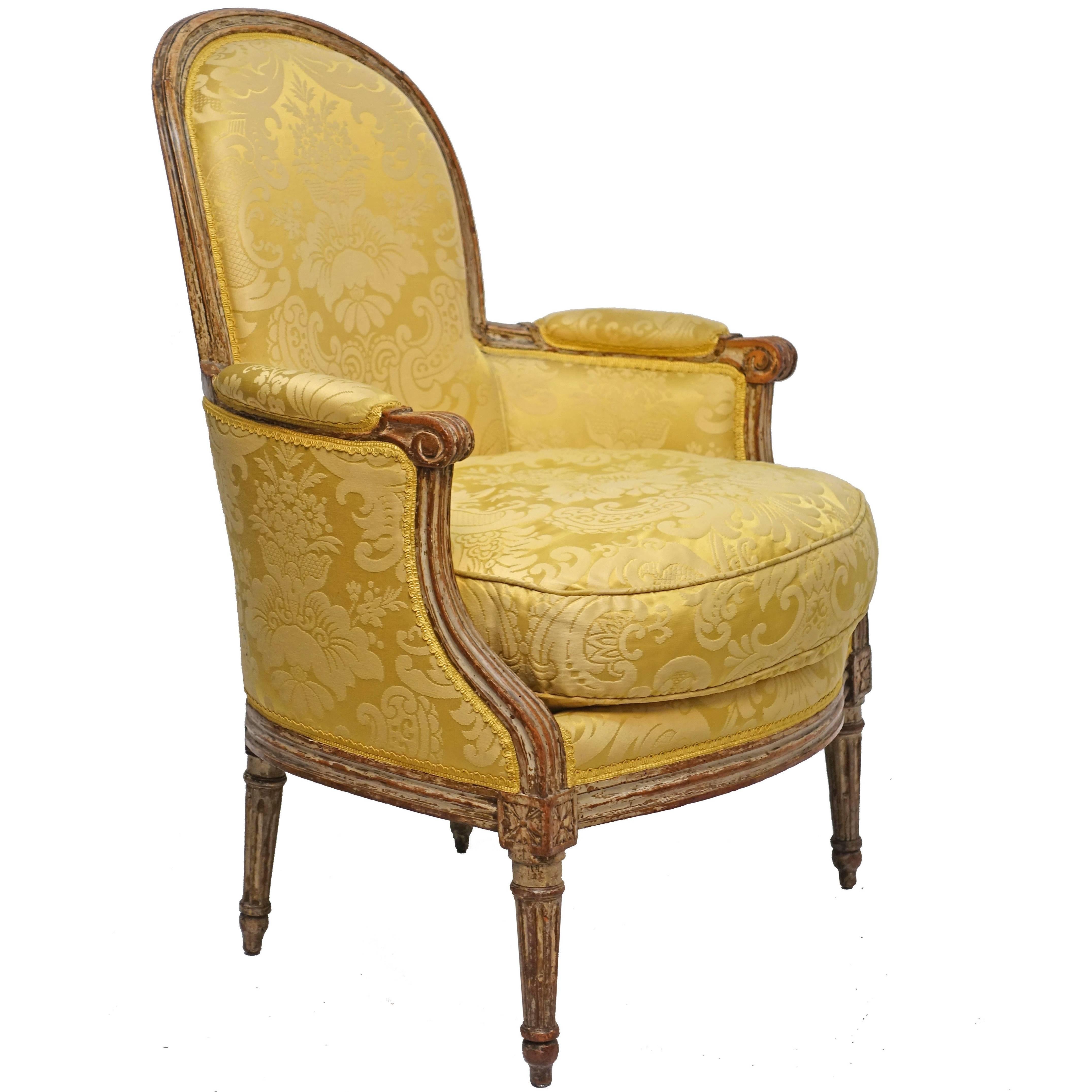 Louis XV Style Bergere Chair, French, Late 19th to Early 20th Century