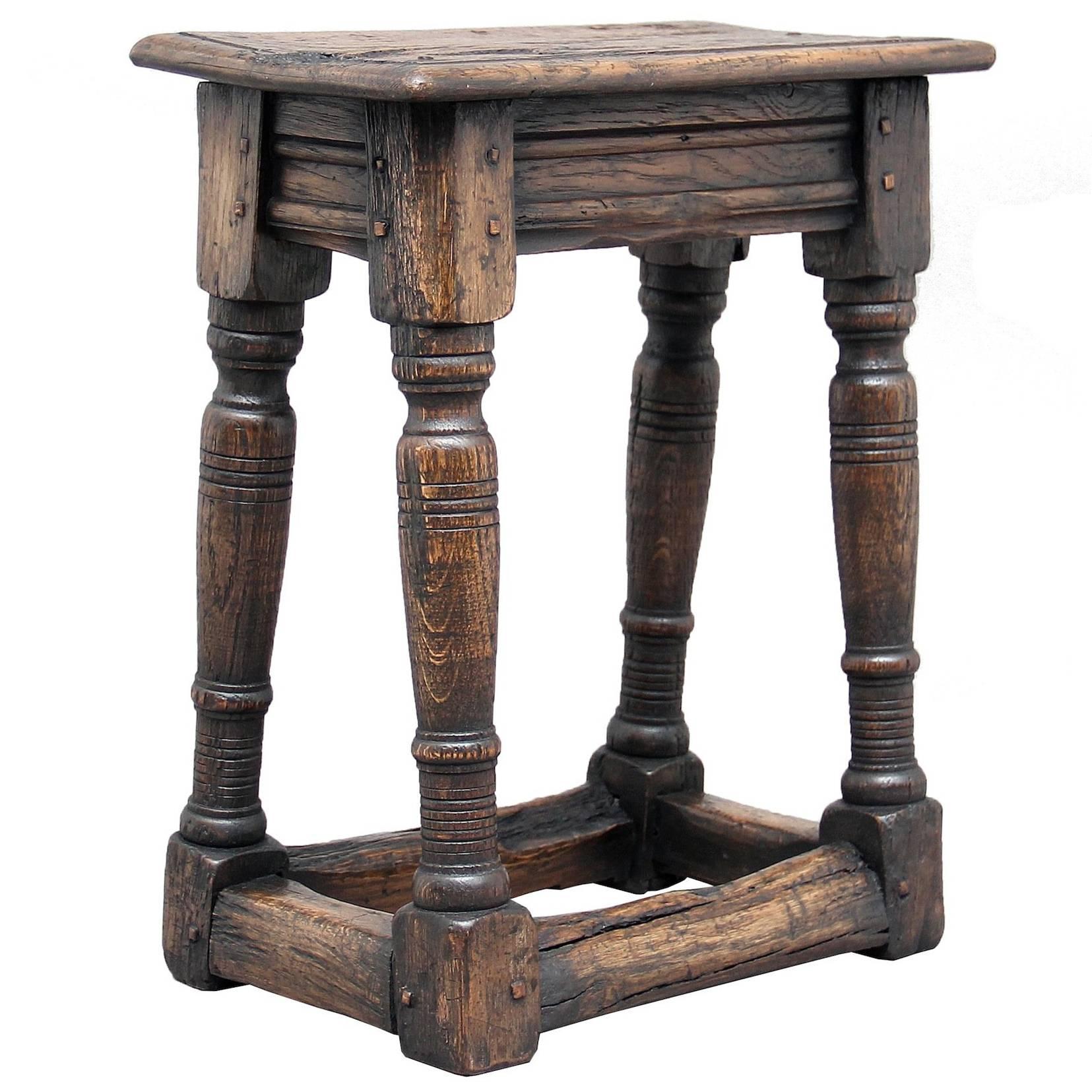 1920s 20th Century Oak Joint Stool