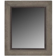 Miroir moderniste en tissu tressé panier