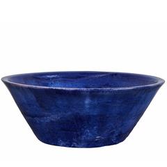 Indigo-Glazed, Signed, Mid-Century, Ceramic Bowl 3