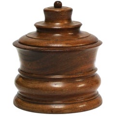 Antique Wooden Tobacco Jar from Late 19th Century Belgium 