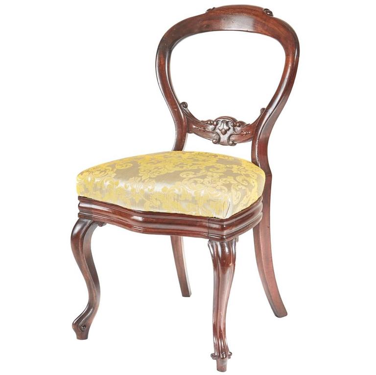 Victorian Mahogany Balloon Back Chair At 1stdibs Victorian Mahogany Balloon Back Chair For