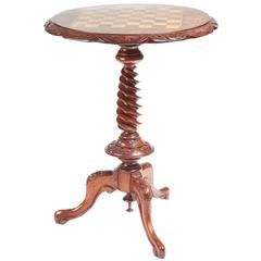 Victorian Burr Walnut Chess Table