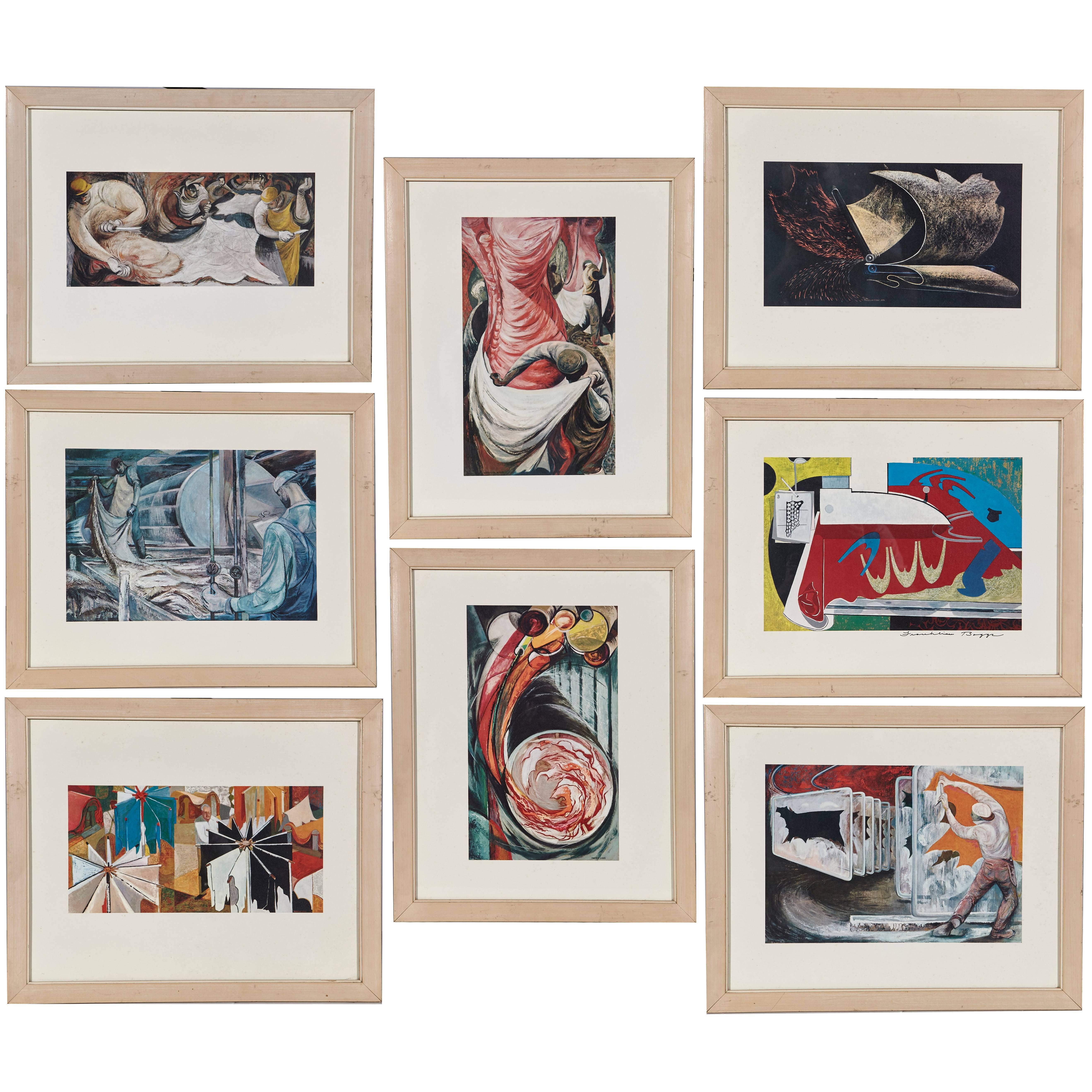 1958 Franklin Boggs Leather Tannery Series of Prints, Set of Eight For Sale