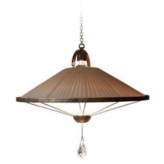 Sunshine Pendant Lamp Chandelier with Chiffon Silk Brass Metal Crystal Drop 8