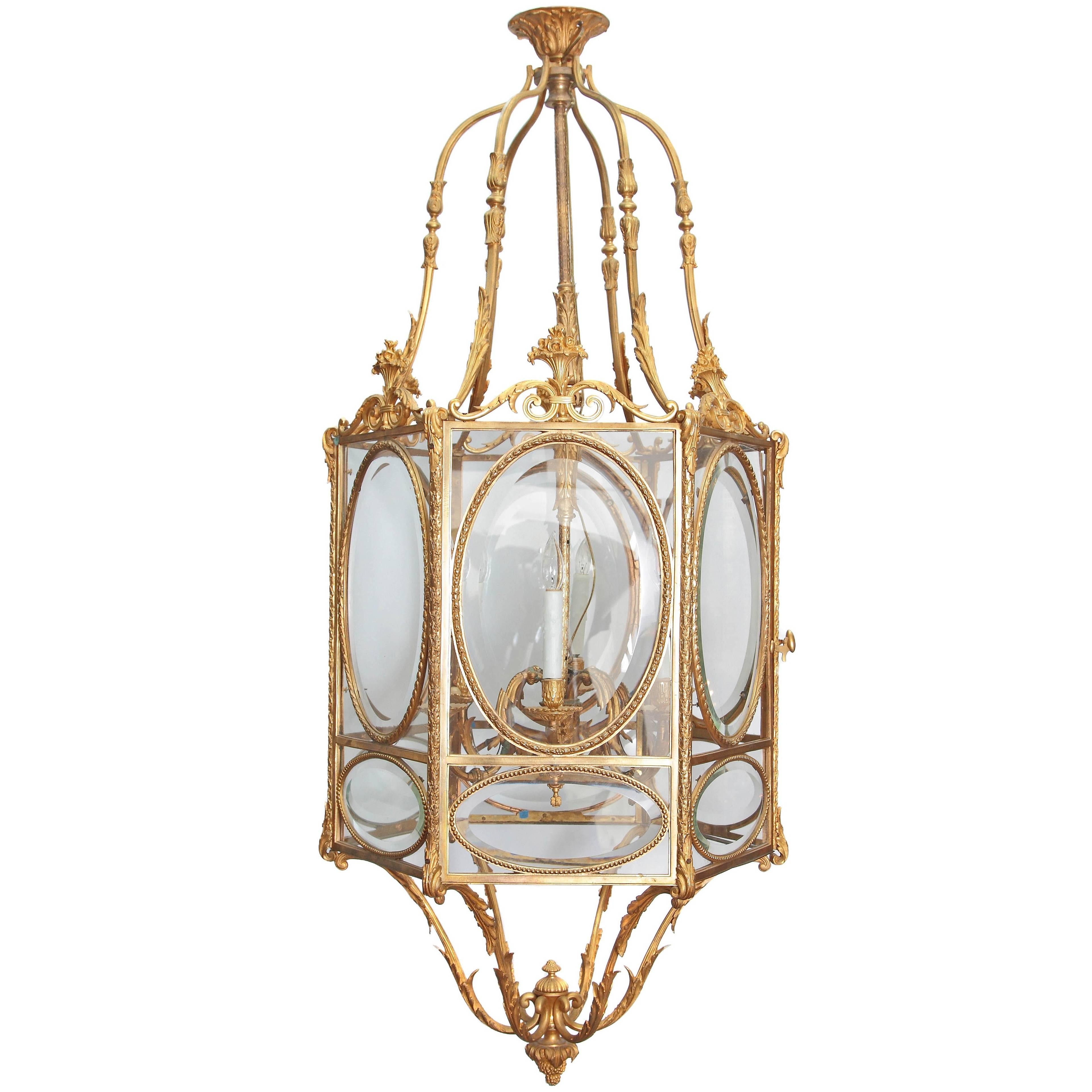 Louis XVI Style Hexagonal Ormolu Lantern