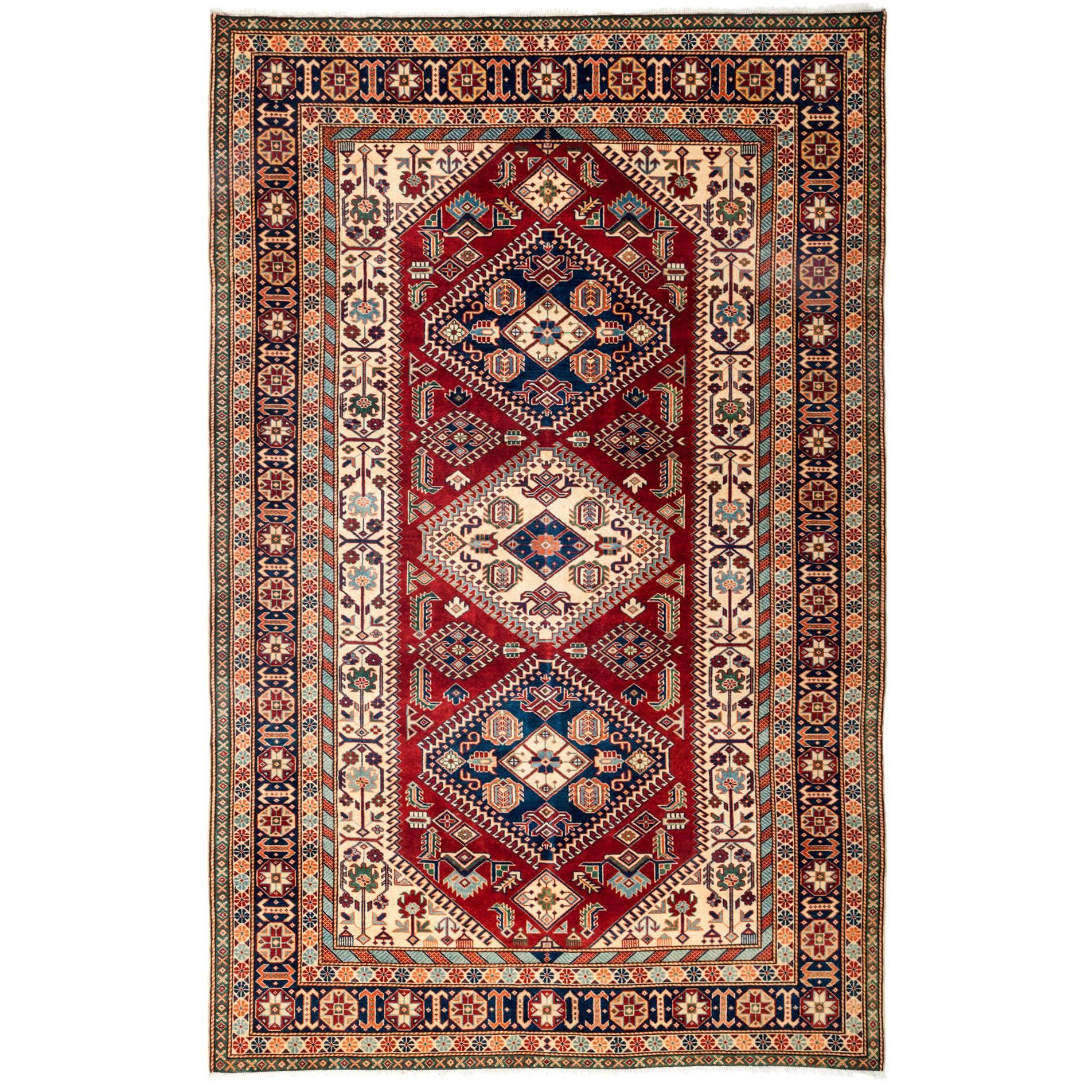 One-of-a-Kind Southwestern Wool Hand-Knotted Area Rug, Carmine, 5' 10 x 9' 1
