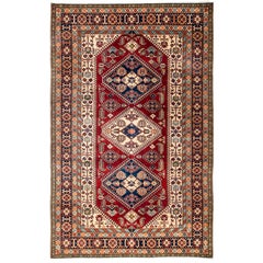 One-of-a-Kind Southwestern Wool Hand-Knotted Area Rug, Carmine, 5' 10 x 9' 1