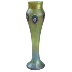 Tiffany Studios New York Art "Peacock Eye" Glass Vase