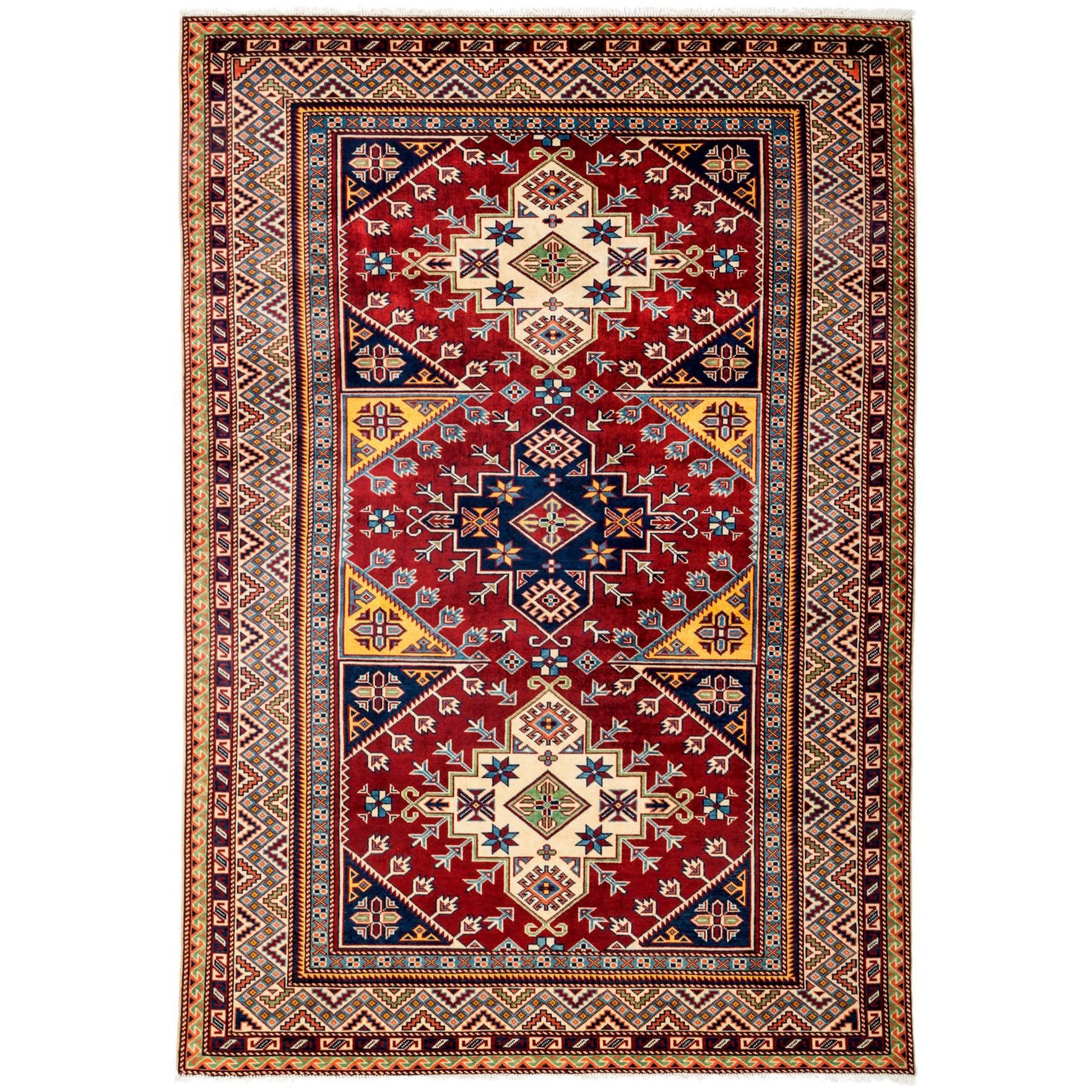 Red Kazak Style Area Rug