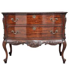 Early 20th Century Carved Mahogany Serpentine Commode