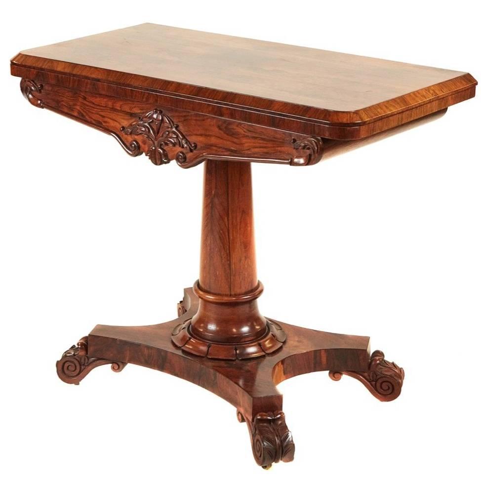 William IV Rosewood Card Table For Sale
