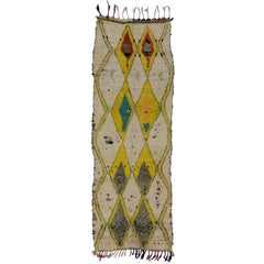 Vintage Berber Moroccan Runner with Tribal Vibes and Post-Modern Style