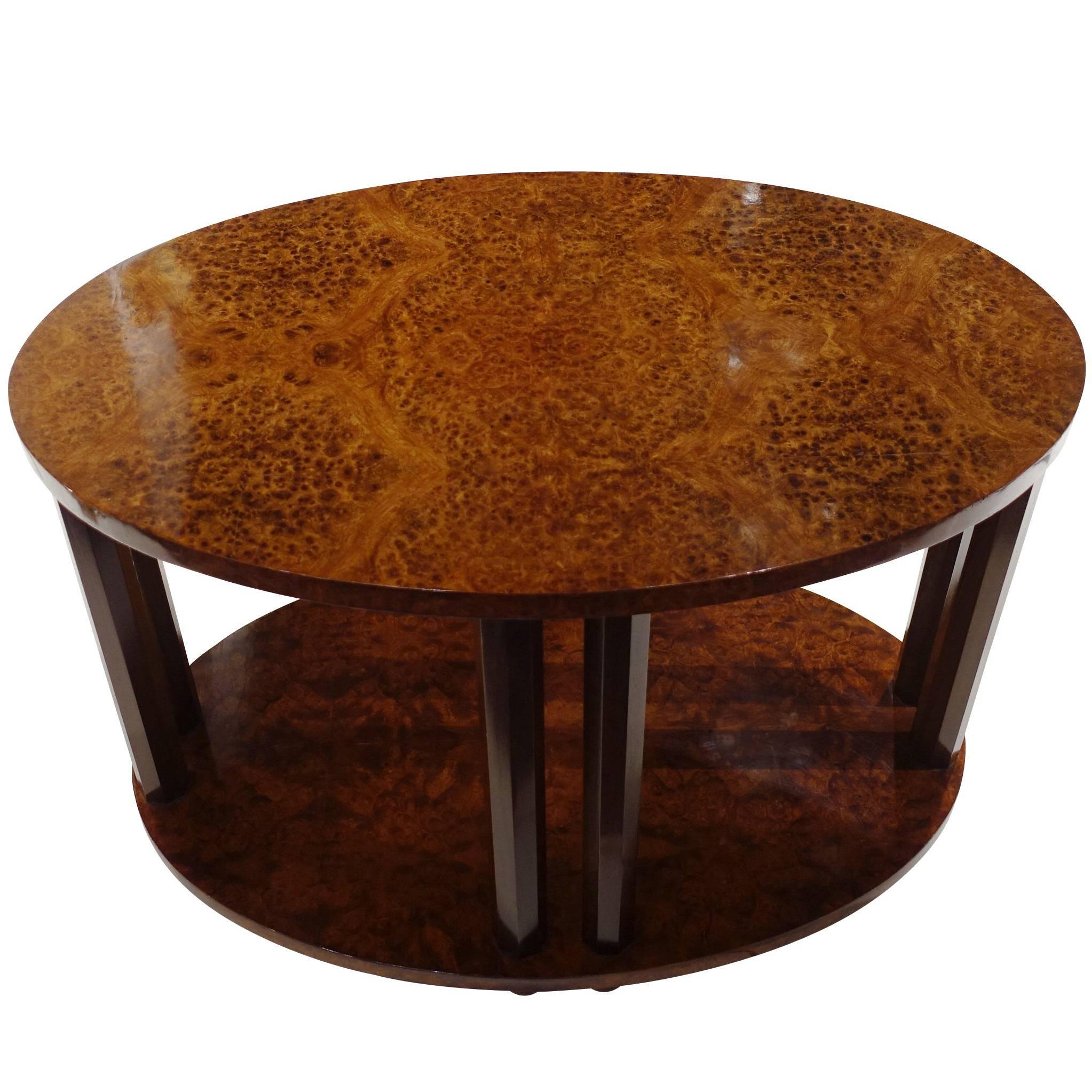 Oval Mahogany Side Table, France, 1940s