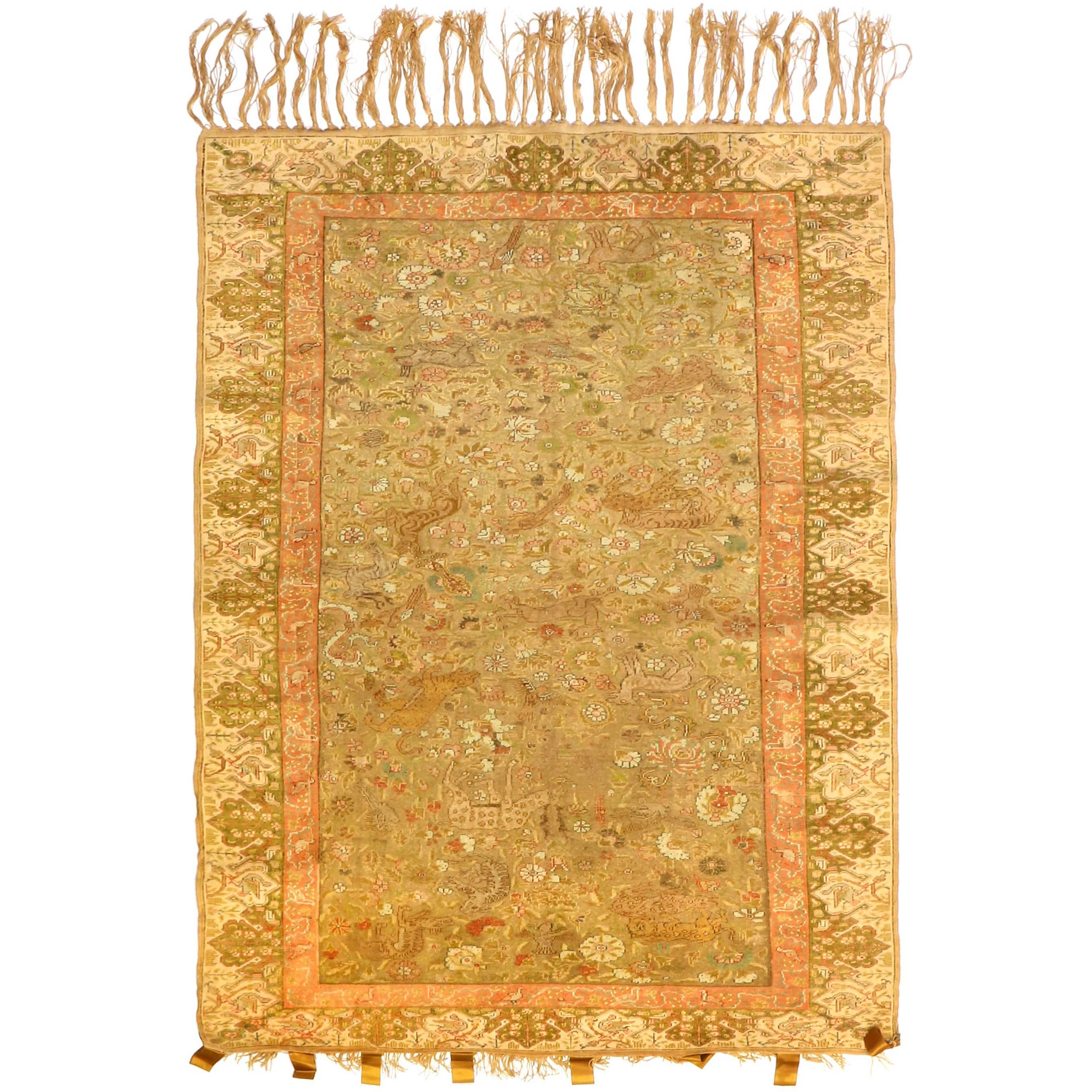 Antiker türkischer Kaiseri-Teppich aus Seide, um 1880 im Angebot