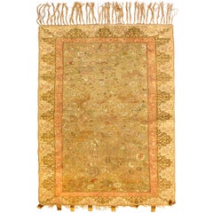 Ancien tapis turc en soie Kaiseri, vers 1880
