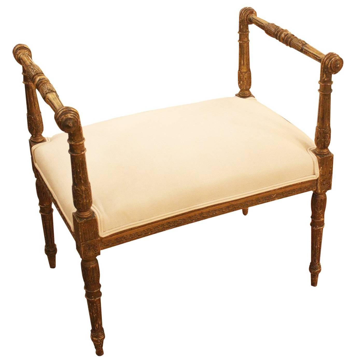 19th Century French Bench with Arms