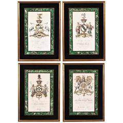 Set of Four Antique Engravings in Reverse Painted Frames 8