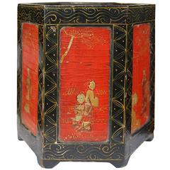Chinese Lacquer and Gilt Brush Pot 6