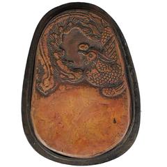 Chinese Phoenix Carved Inkstone with Box