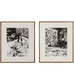 Paire de photographies de Jackson Pollock par Hans Namuth
