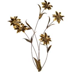1972 Signed Curtis Jere Flower Brass and Metal Sculpture 9