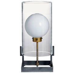 Quati Carlo Moretti Contemporary Mouth Blown Clear Murano Glass Table Lamp