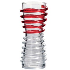 Polari Carlo Moretti Contemporary Murano Red and Clear Glass Table LED Lamp/Vase