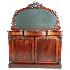 Antique Victorian Mahogany Mirrored Back Chiffonier