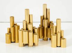 Set of Four Brass Gio Ponti Style Candlesticks