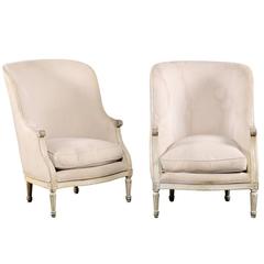 Pair of 19th Century Louis XVI Bergeres 9