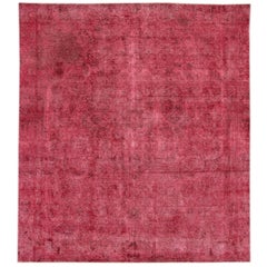 Antique Beautifully Designed Square Overdyed Rug