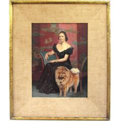 Parlor Woman & Dog Painting by Martha Greta Kempton