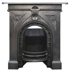 Mid-Victorian Antique Cast Iron Bedroom Fireplace
