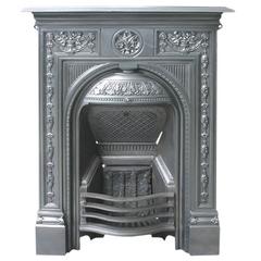 Antique "The Primrose", a Pretty Victorian Cast Iron Bedroom Fireplace