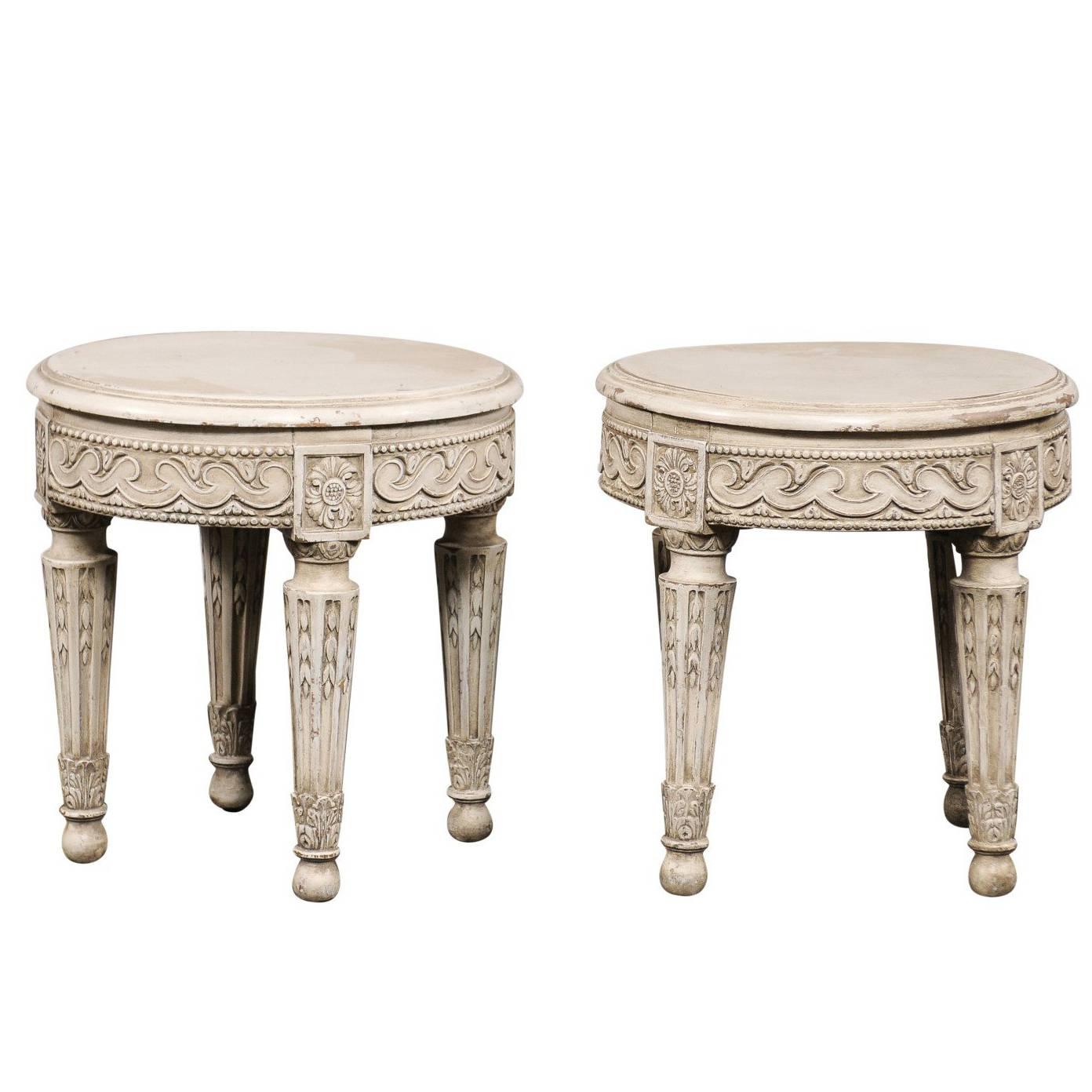 18th-19th Century Pair of Taborets as Tables For Sale