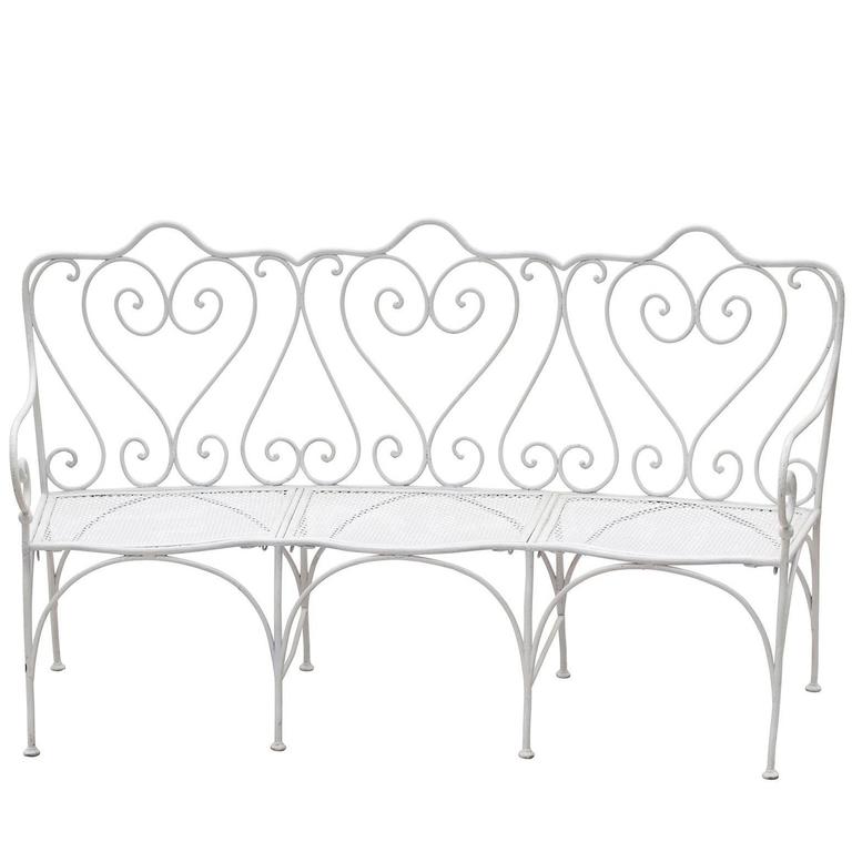 French Late 19th Century Wrought Iron Garden Bench For At 1stdibs French Late 19th Century Wrought Iron Garden Bench For