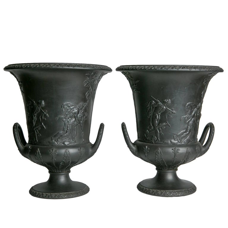 Wedgwood urns, ca. 1840, offered by Bardith