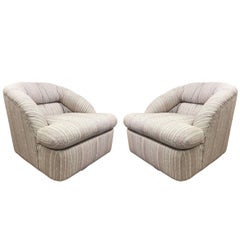 Pair of Swivel Lounge Chairs by Directional 7