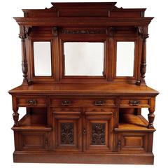 Large Quality Victorian Carved Oak Sideboard