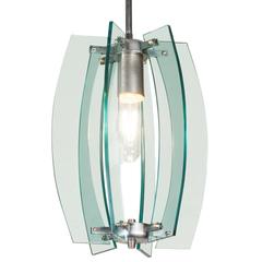 Italian 1960s Clear Green Glass Pendant Light 5