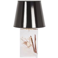 Lucite Block Table Lamp, French, 1970s 2