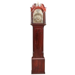 Mahogany Inlaid Brass Face 8 Day Grandfather Clock