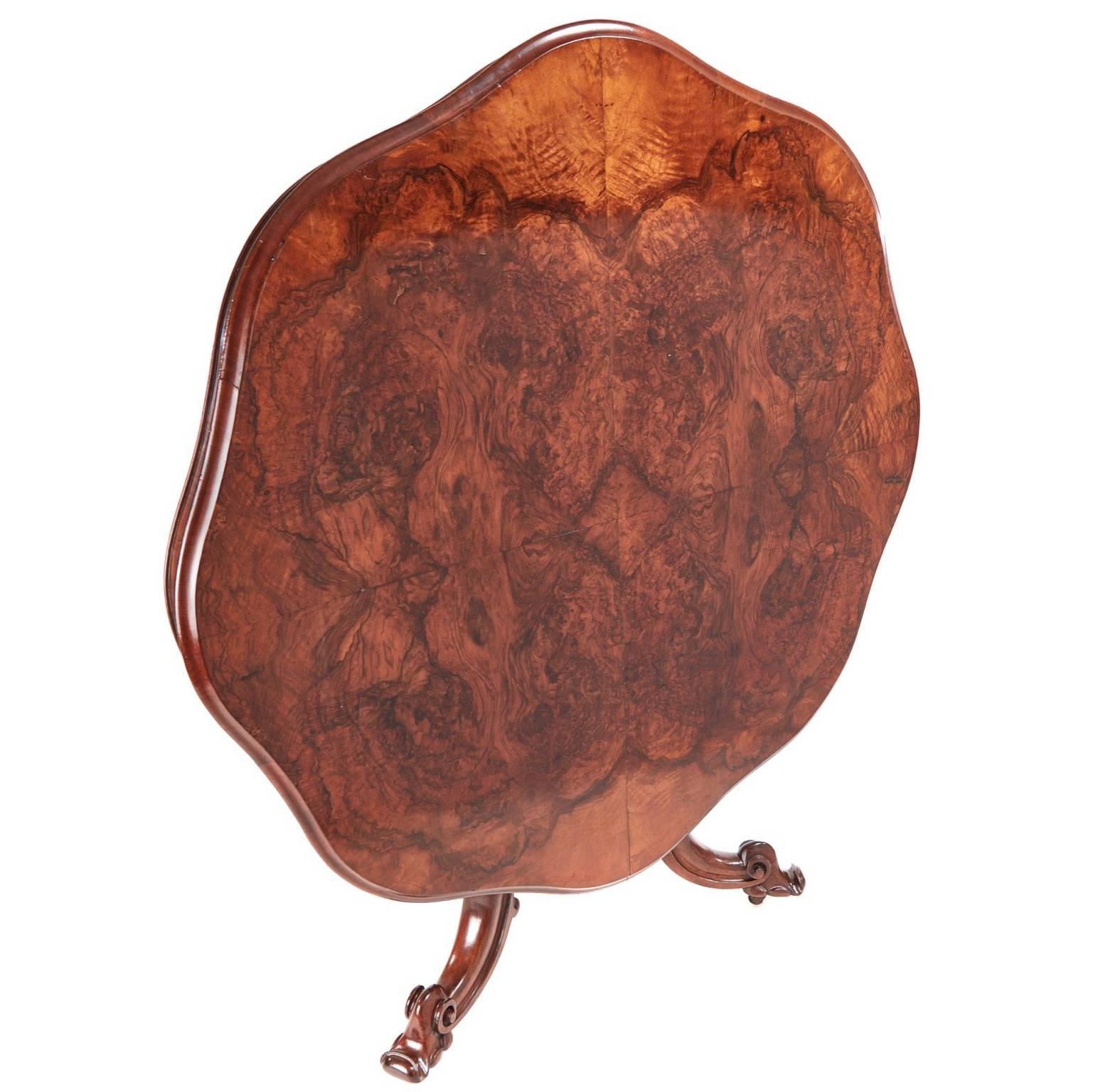Fine Quality Burr Walnut Shaped Centre Table For Sale