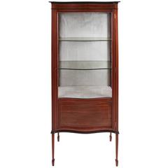 Edwardian Inlaid Mahogany Serpentine Front Display Cabinet 7