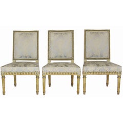 Set of Three Giltwood Louis XVI Style Chairs Set of Three Giltwood Louis XVI Style Chairs
